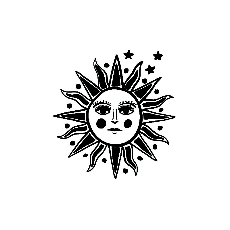 Polo-permanentní dočasné tetování - slunce